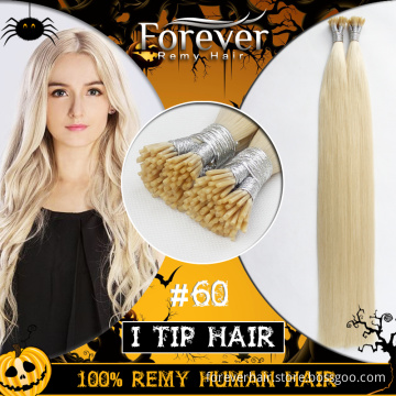 Xuchang Forever Top quality wholesale 100 real Indian remy human blonde #60 double drawn i tips hair extensions